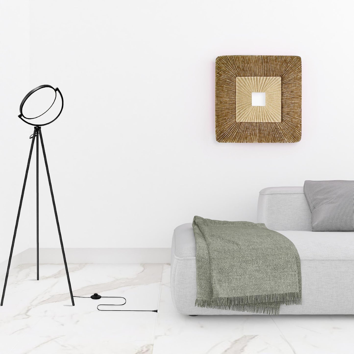 60" Black LED Tripod Floor Lamp With Globe