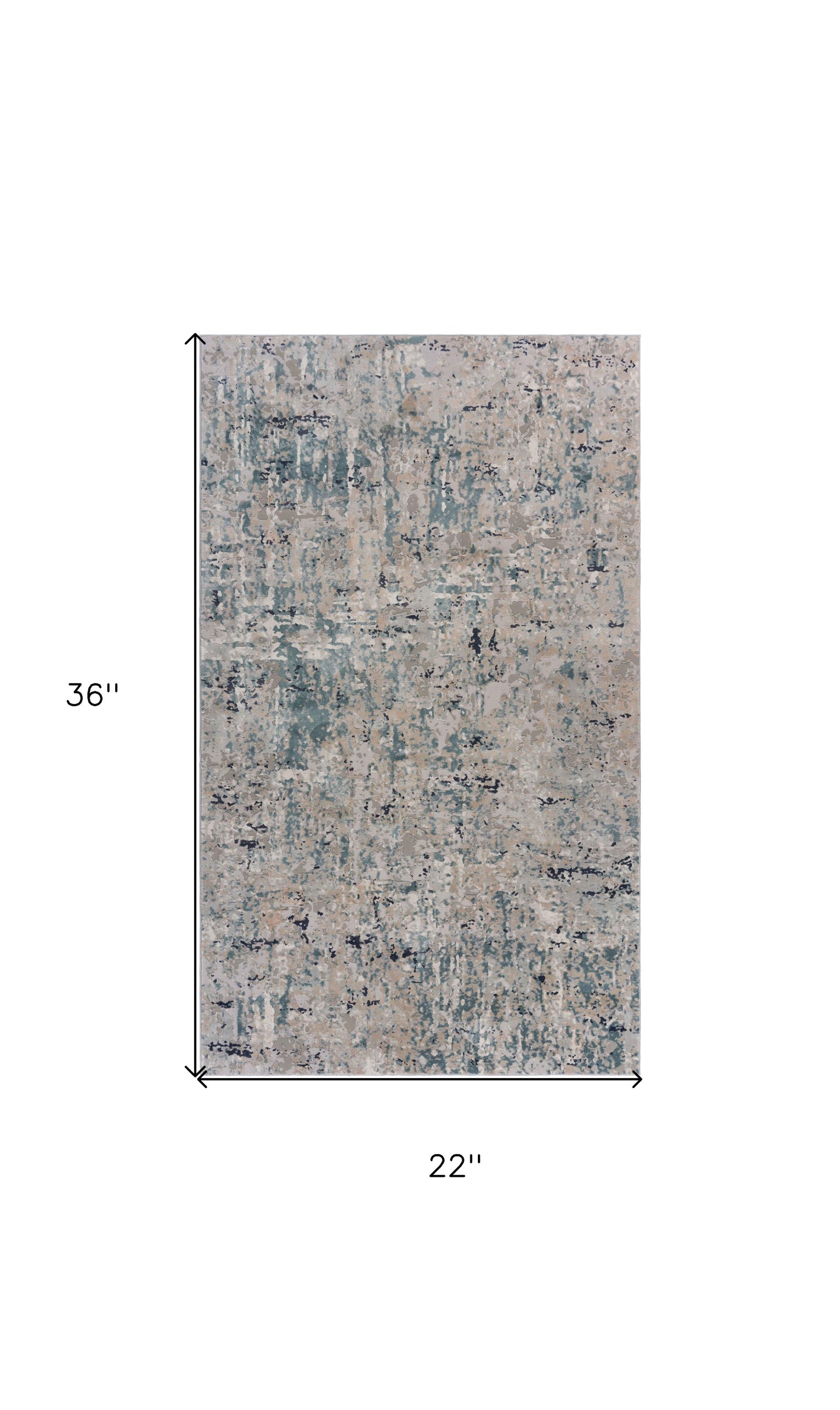 2' X 3' Gray Blue Taupe And Cream Abstract Distressed Stain Resistant Area Rug