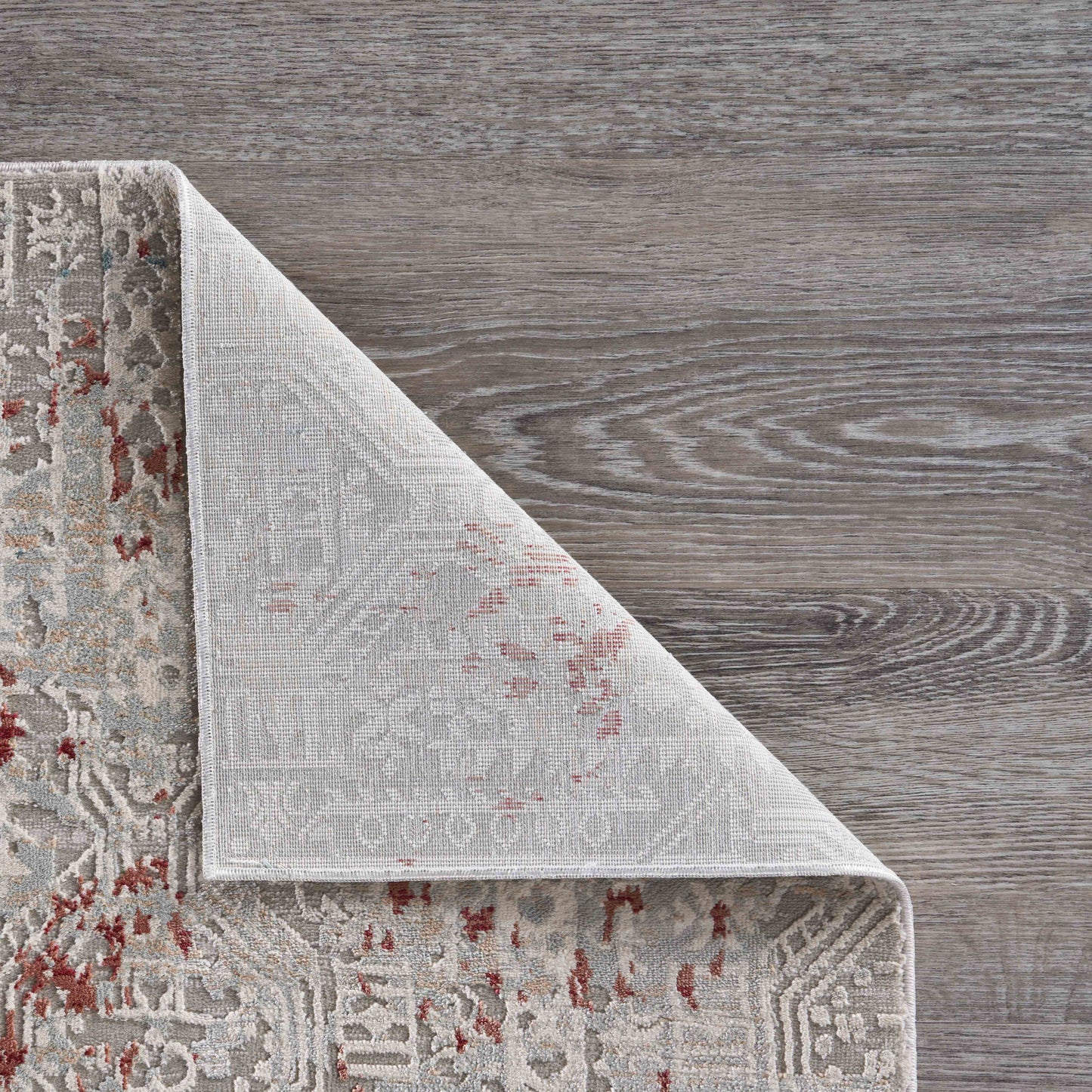 2' x 3' Gray And Ivory Geometric Distressed Stain Resistant Area Rug
