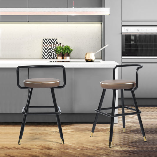 Set Of Two 32" Black Backless Counter Height Bar Chairs