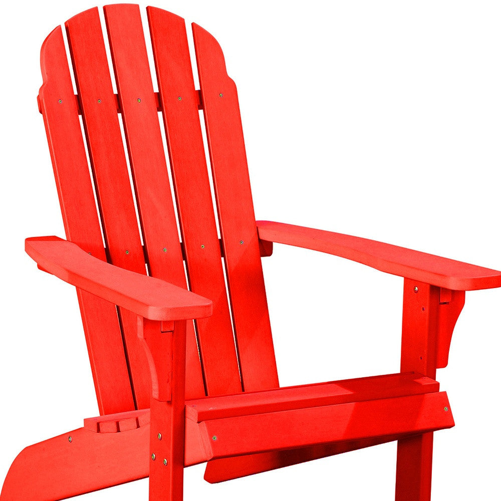 27" Red Heavy Duty Plastic Adirondack Chair