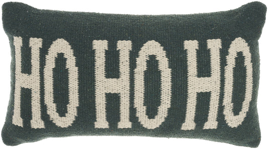 12" X 22" Green Zippered Handmade 100% Cotton Christmas Throw Pillow