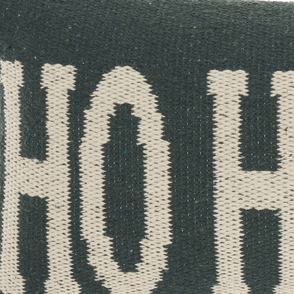 12" X 22" Green Zippered Handmade 100% Cotton Christmas Throw Pillow