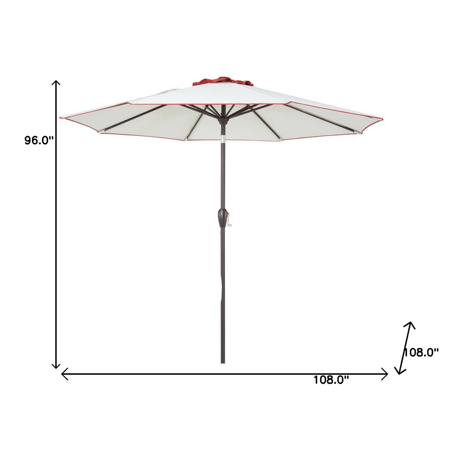 9' Beige And Terracotta Polyester Octagonal Tilt Market Patio Umbrella