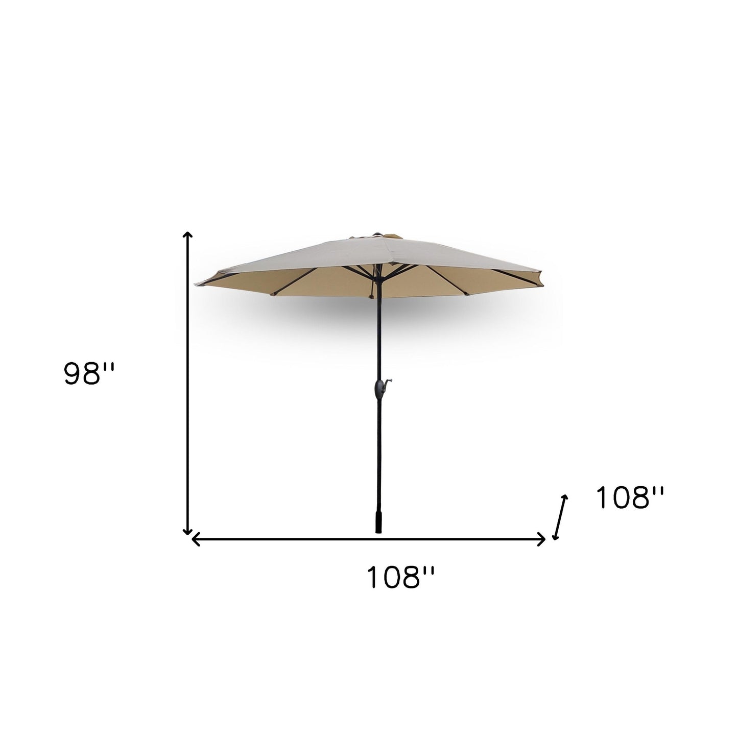 9' Beige Polyester Hexagonal Market Patio Umbrella