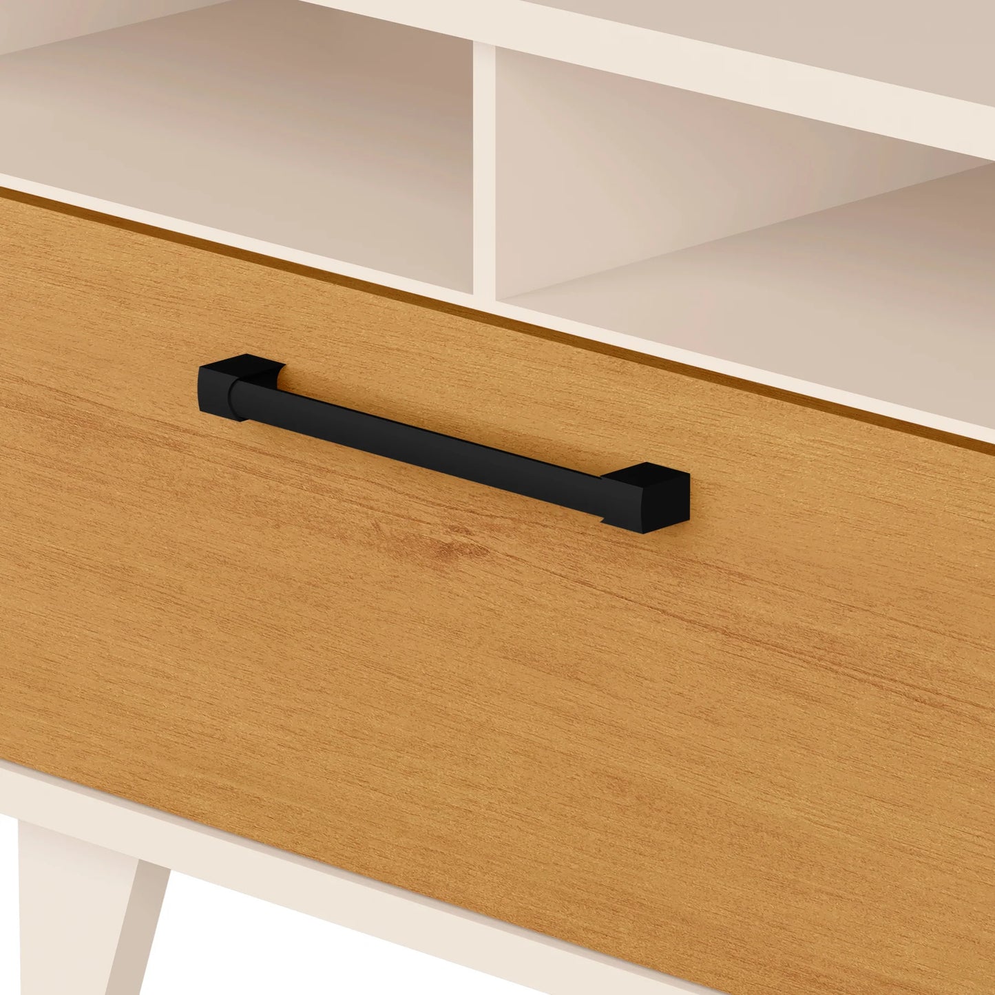 71" Off White Open shelving TV Stand