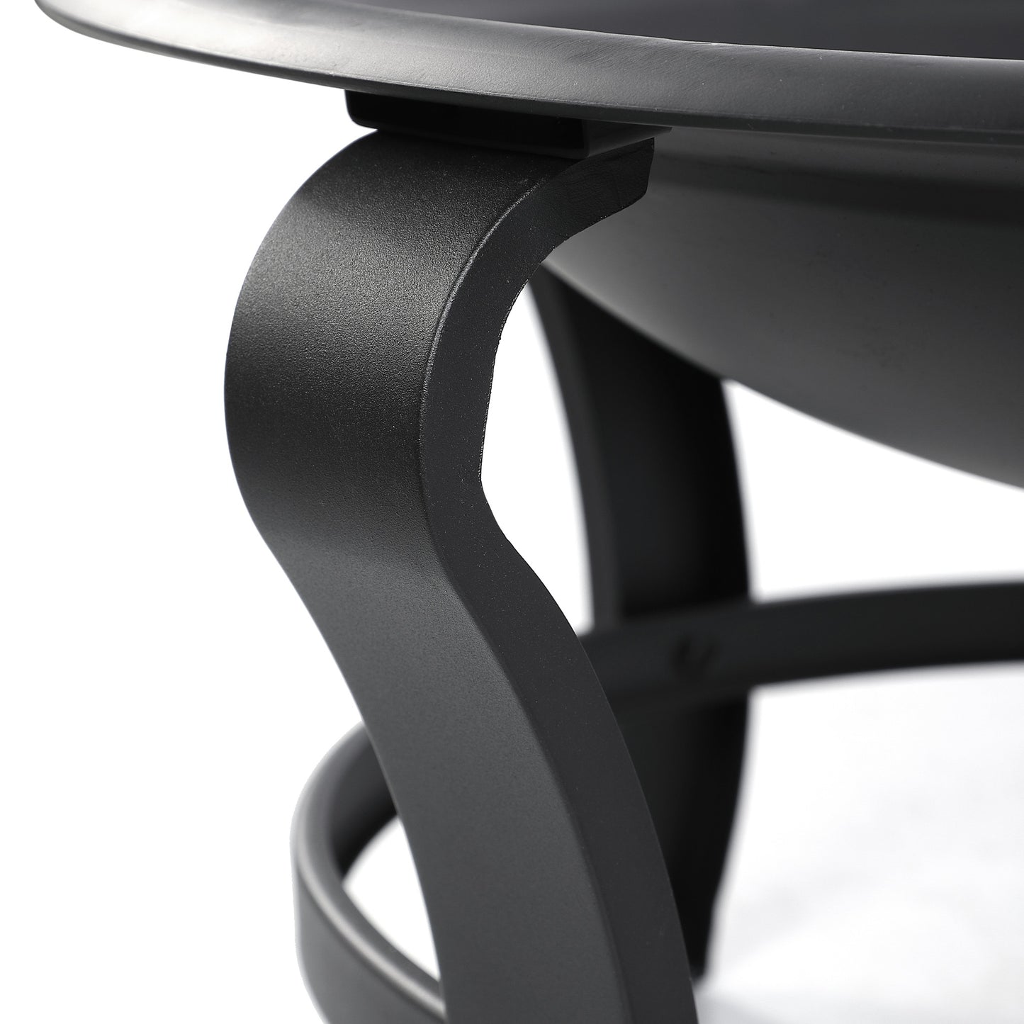 30" Black Round Steel Wood Burning Outdoor Fire Pit