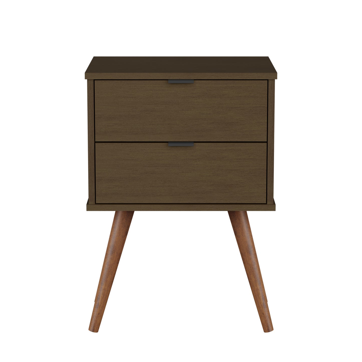 18" Cinnamon Manufactured Wood Rectangular End Table With Two Drawers