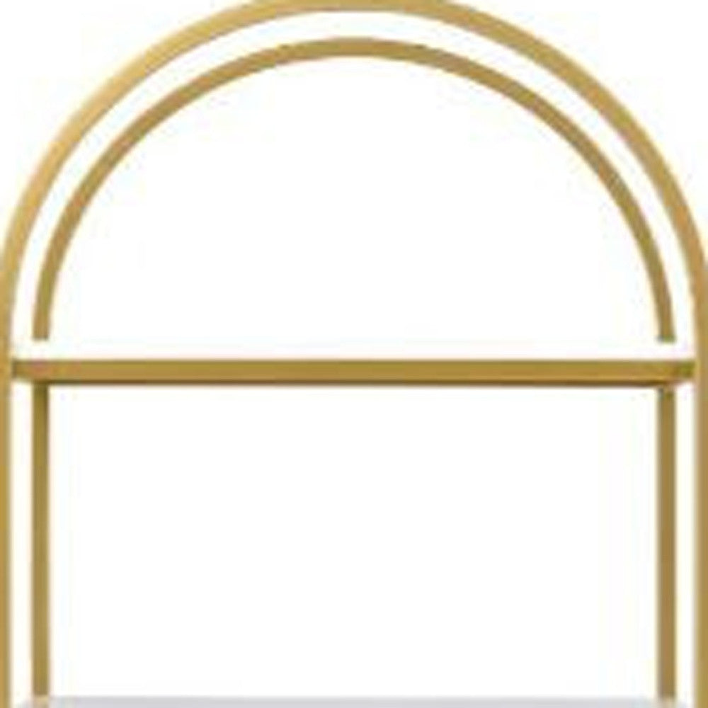 78" White and Gold Metal Four Tier Etagere Bookcase