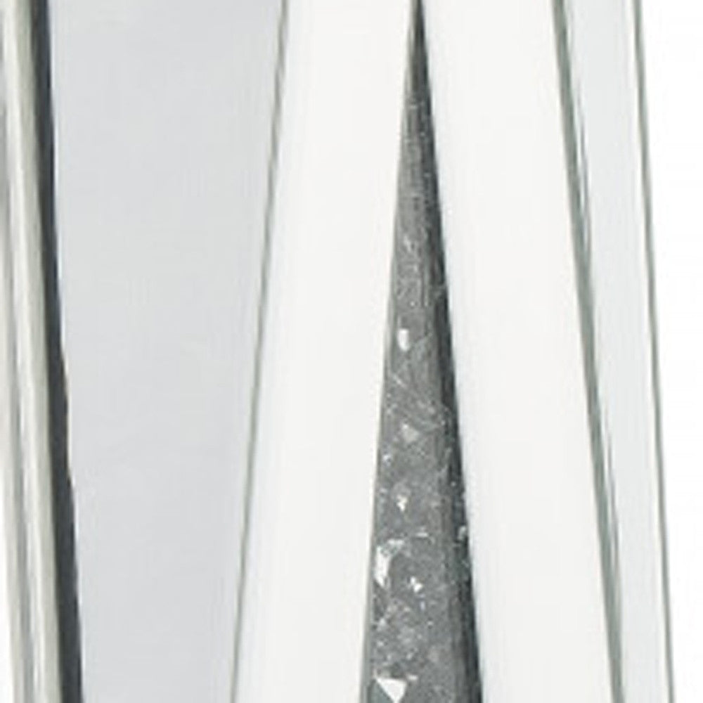 35" Clear Glass Table Lamp With White Square Shade