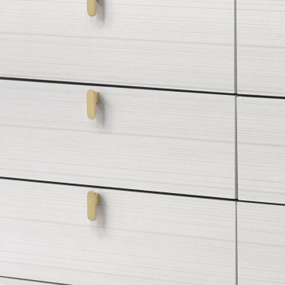 58" White Six Drawer Double Dresser