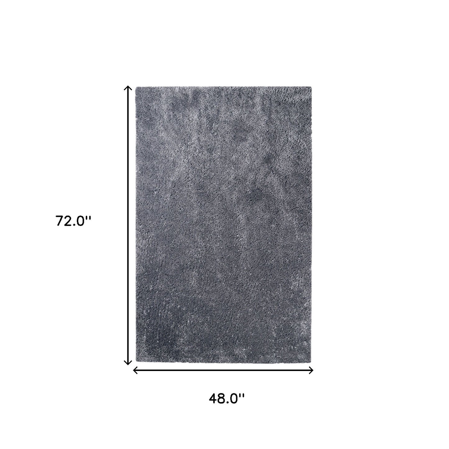 4' X 6' Grey Shag Stain Resistant Area Rug