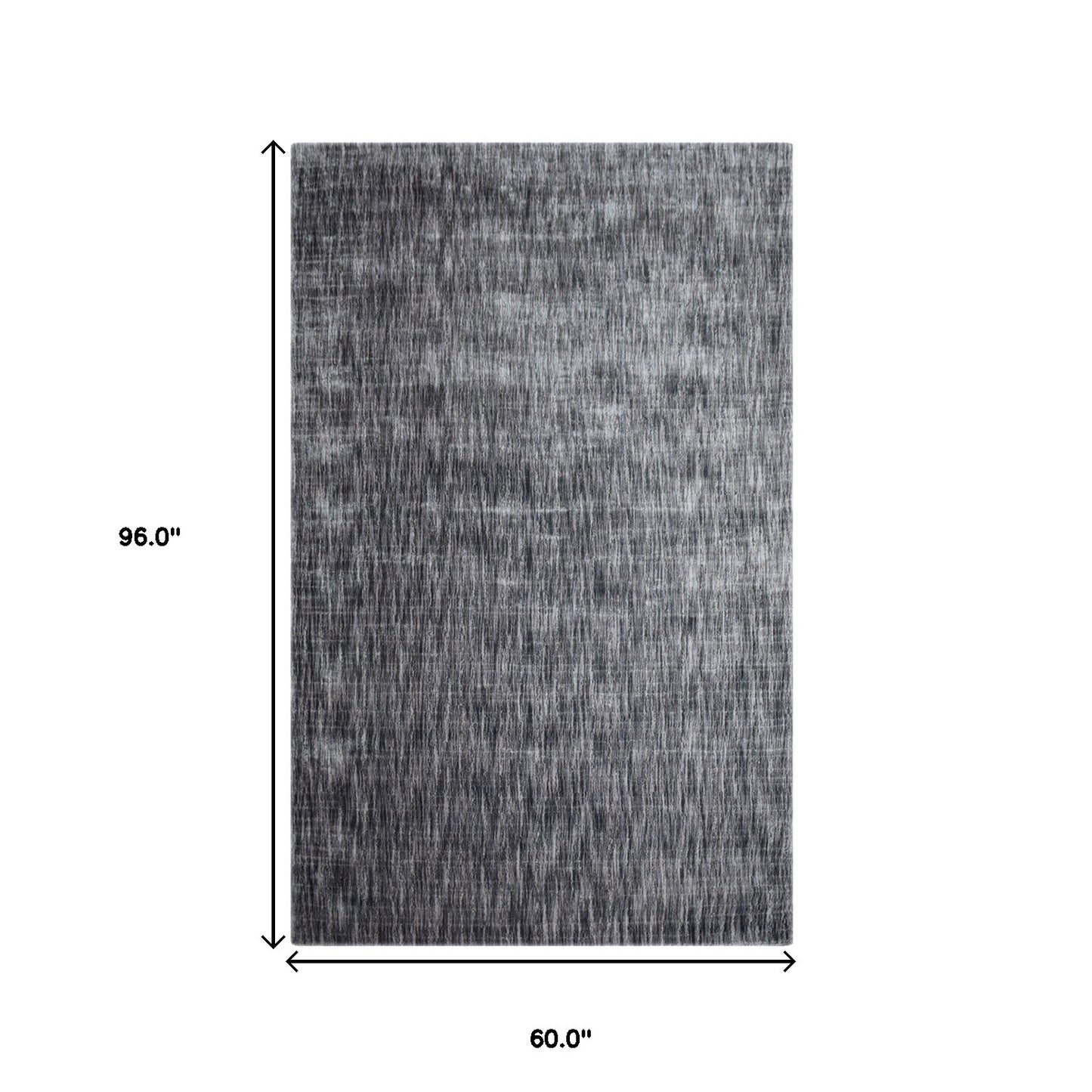 5' X 8' Grey Abstract Handmade Stain Resistant Area Rug