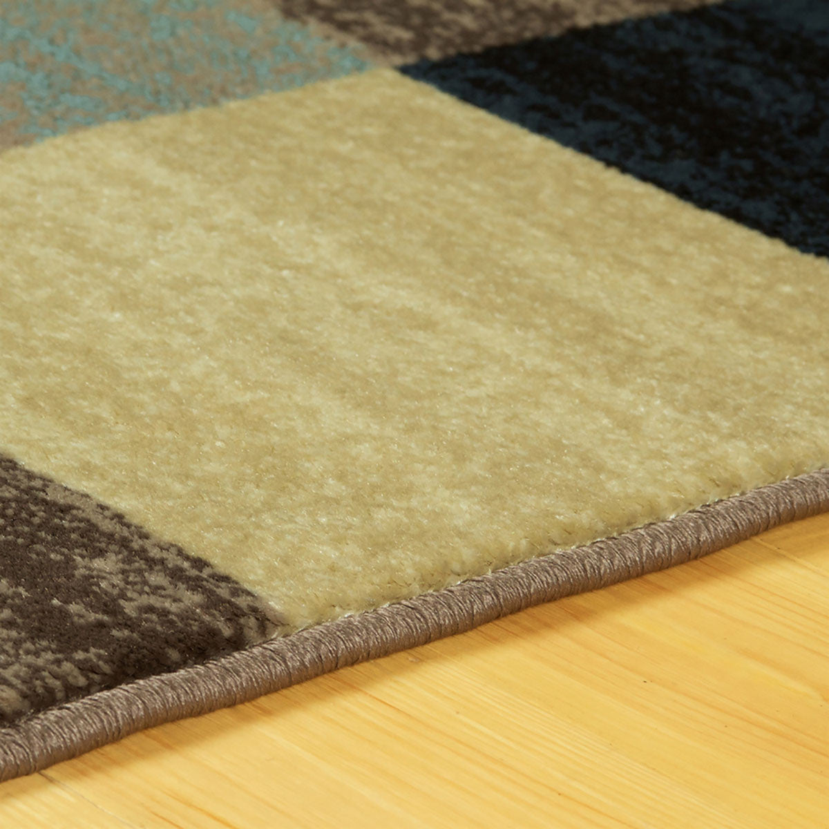 2' X 3' Blue And Teal Geometric Power Loom Stain Resistant Area Rug