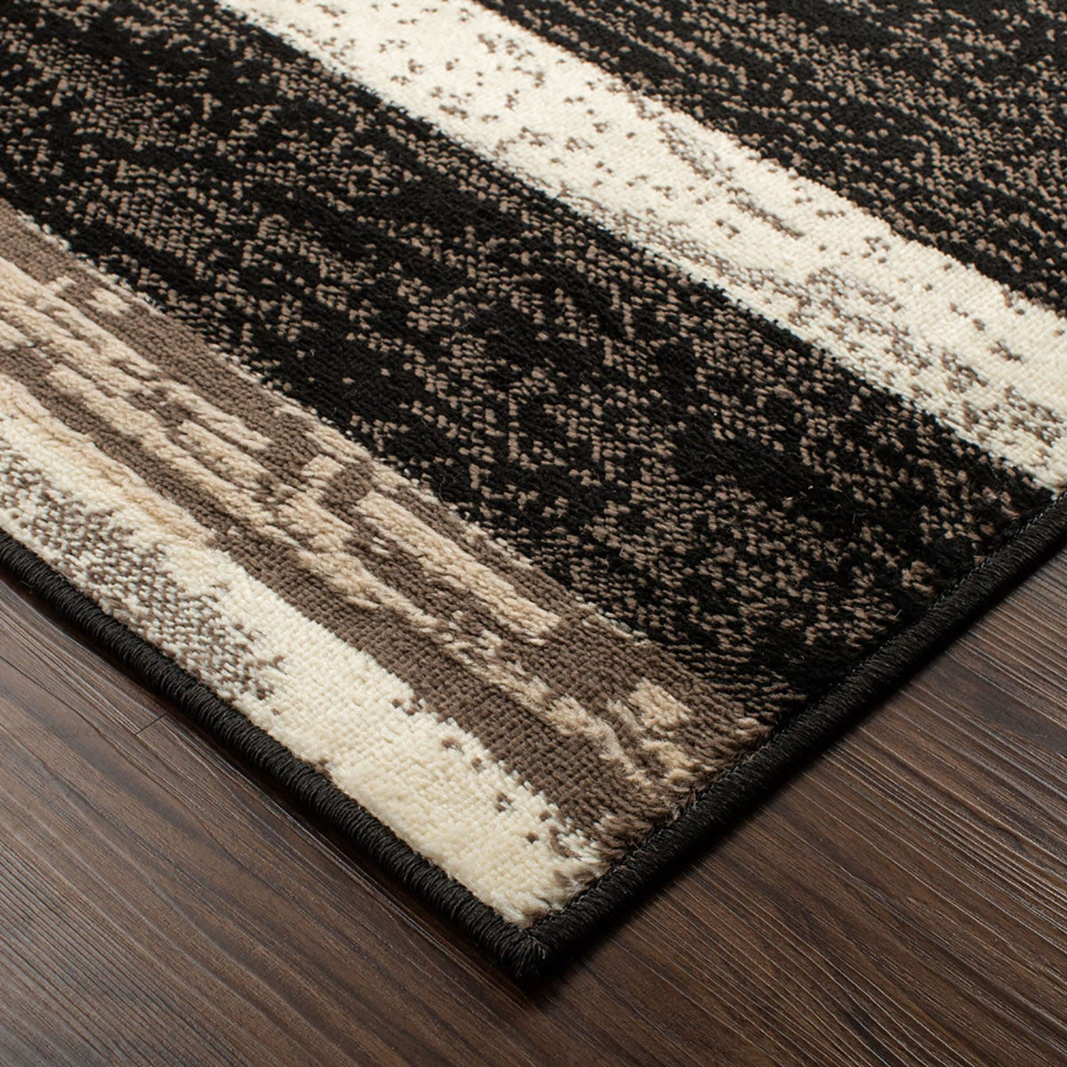 10' Chocolate Patchwork Power Loom Stain Resistant Runner Rug