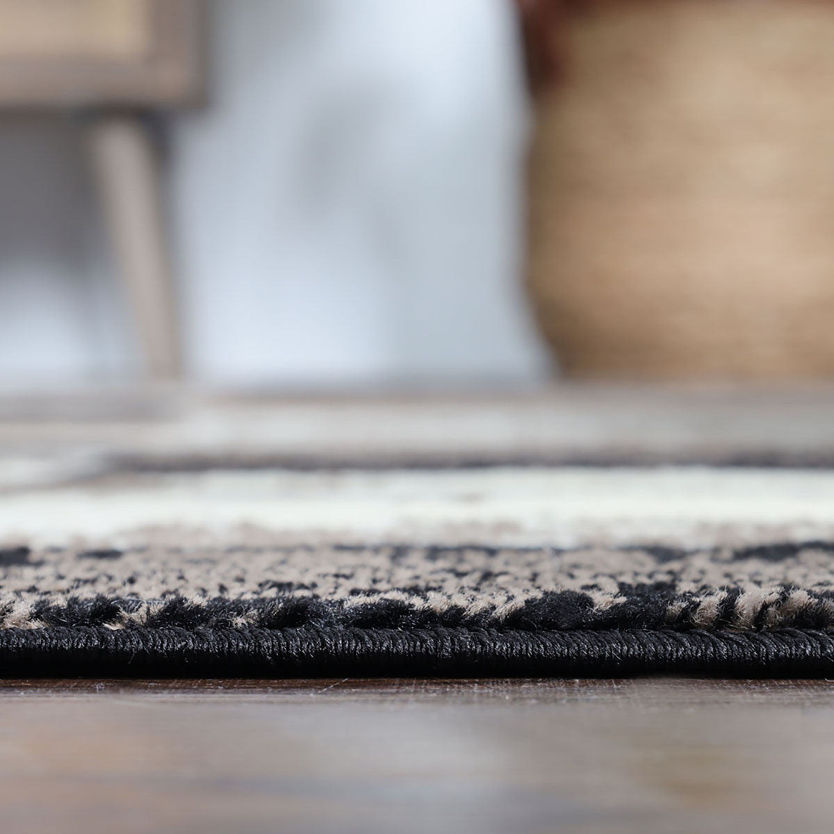 10' Chocolate Patchwork Power Loom Stain Resistant Runner Rug