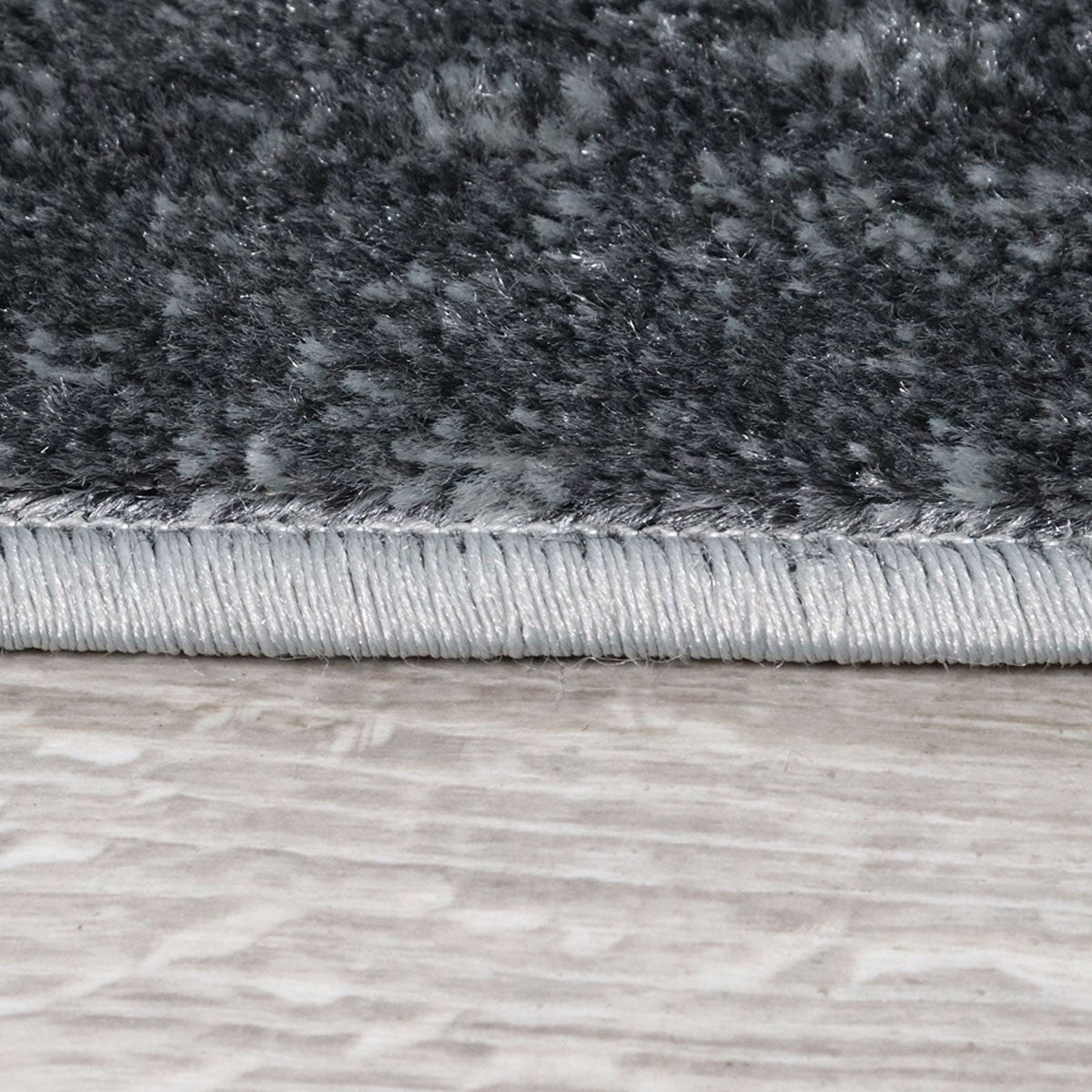 8' Charcoal Patchwork Power Loom Stain Resistant Runner Rug