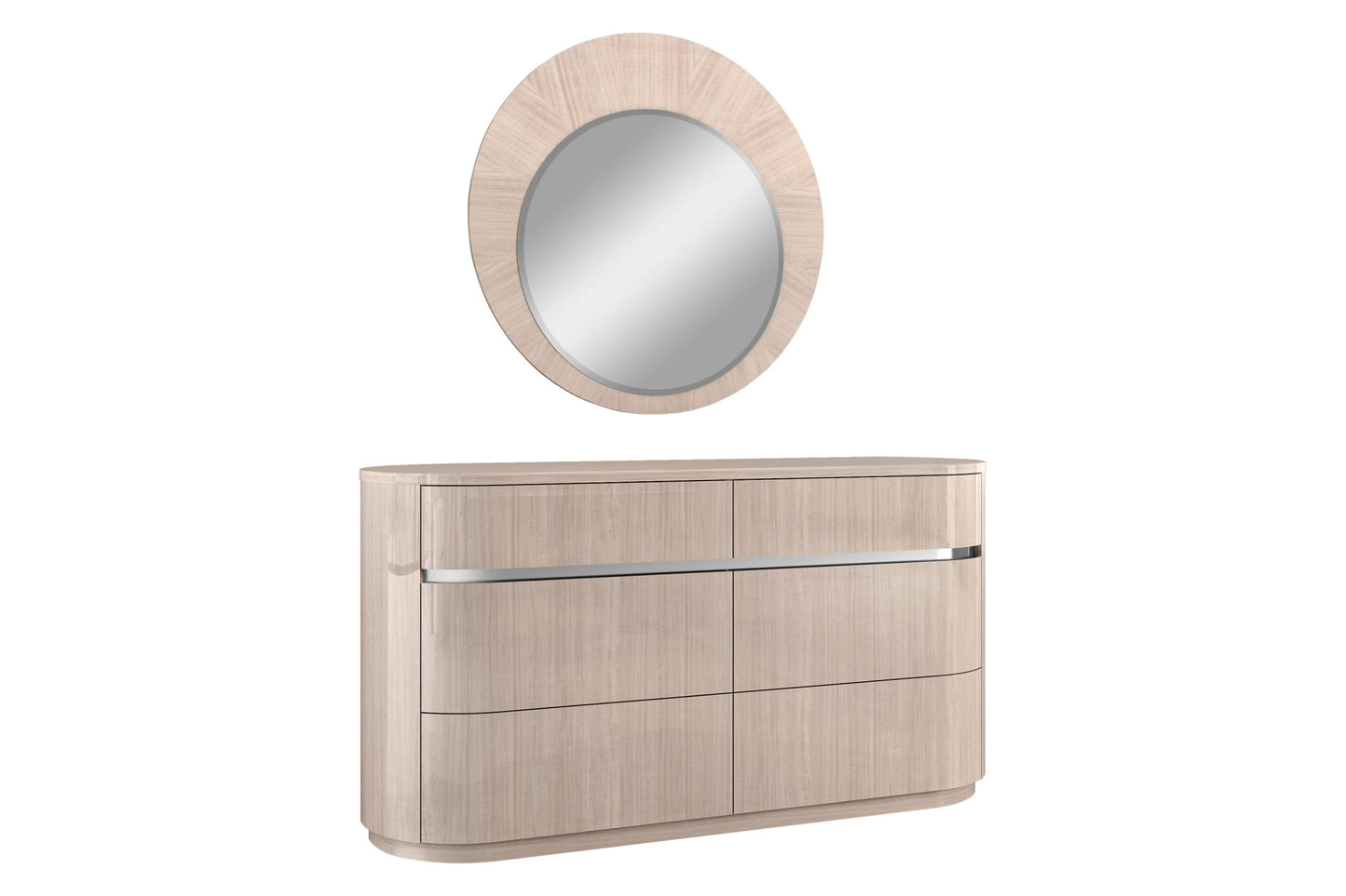 64" Beige Six Drawer Double Dresser