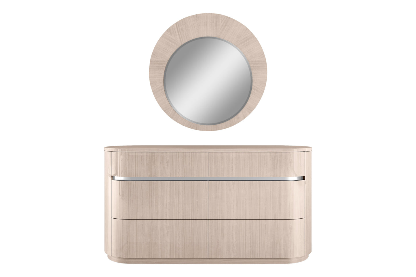64" Beige Six Drawer Double Dresser
