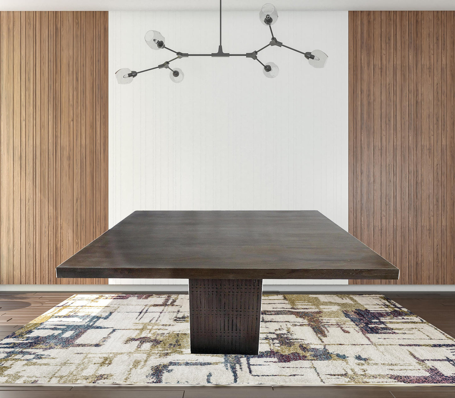 42" Brown Solid Wood Dining Table