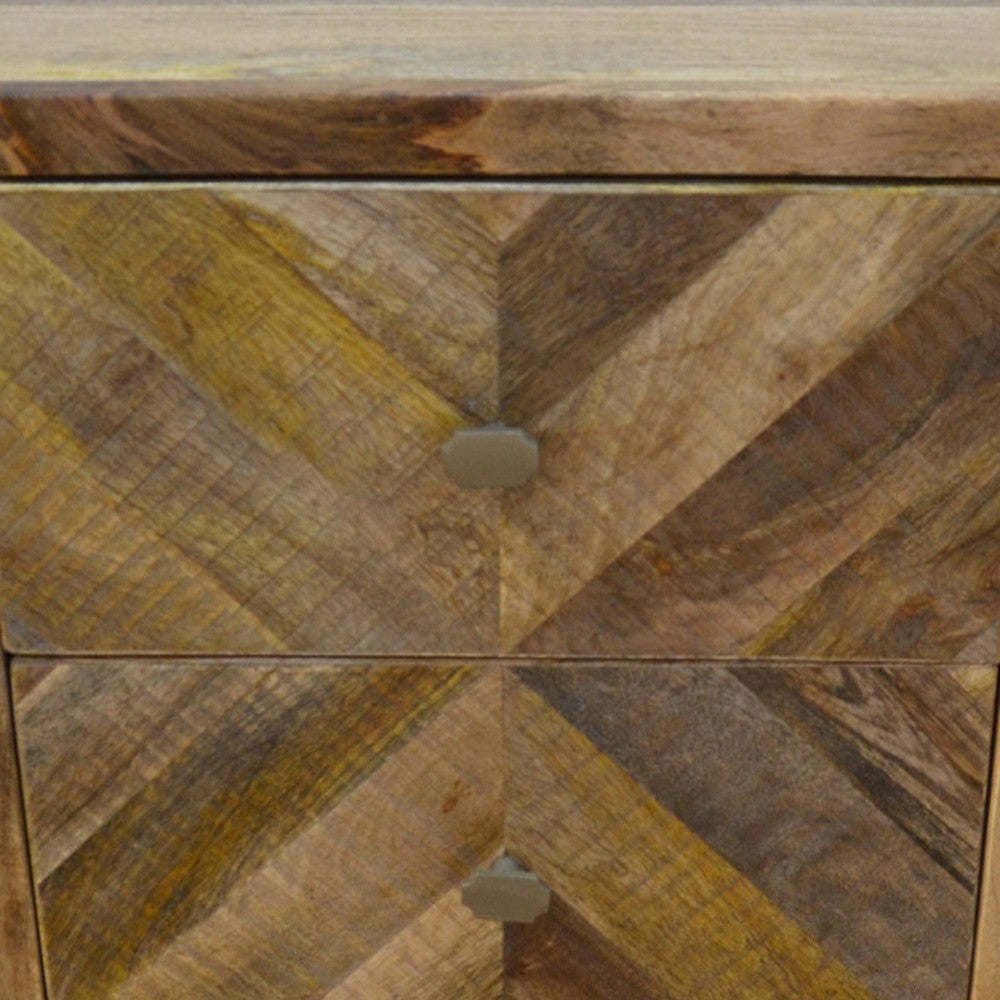 25" Natural Two Drawer Nightstand