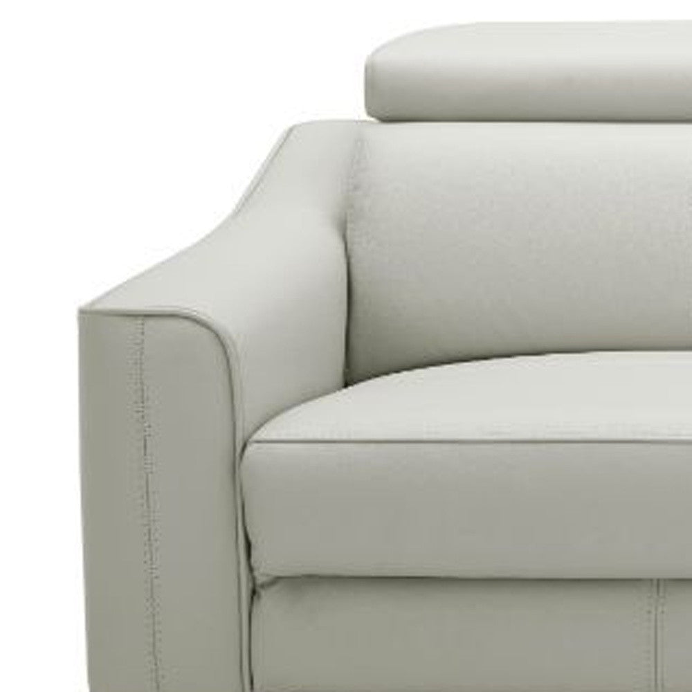 74" Gray And Black Leather Reclining Sofa