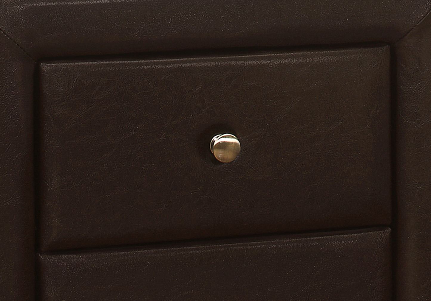 21" Brown Faux Leather Two Drawer Nightstand