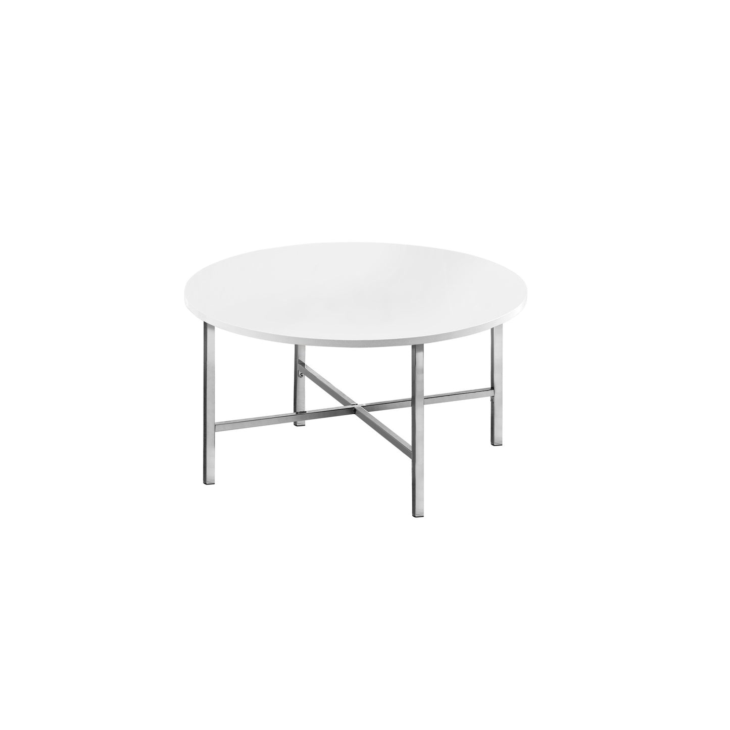 Set Of Three 36" White Round Coffee Table