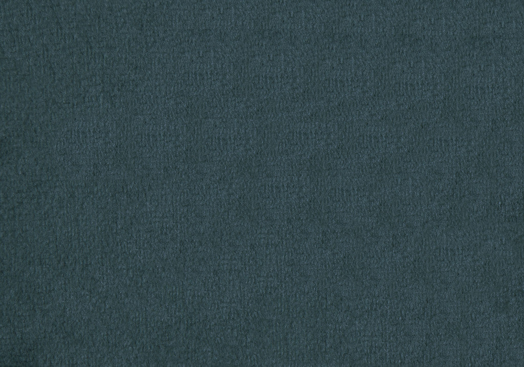 14" Teal Blue Velvet And Gold Round Ottoman