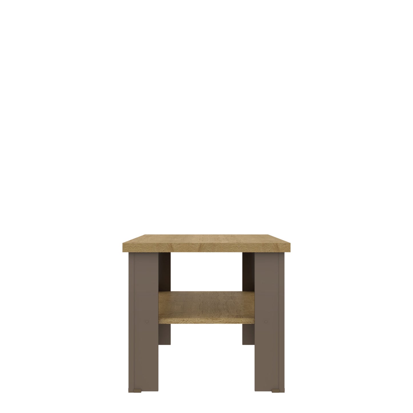 35" Natural Brown Rectangular Coffee Table With Shelf