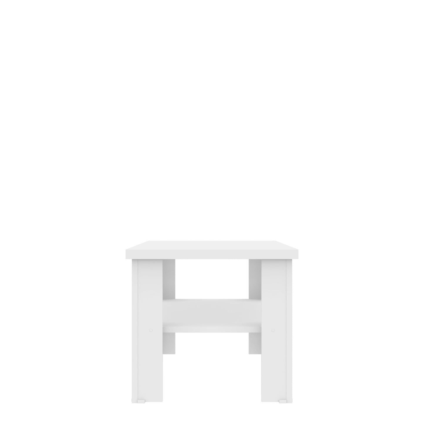 35" White Rectangular Coffee Table With Shelf