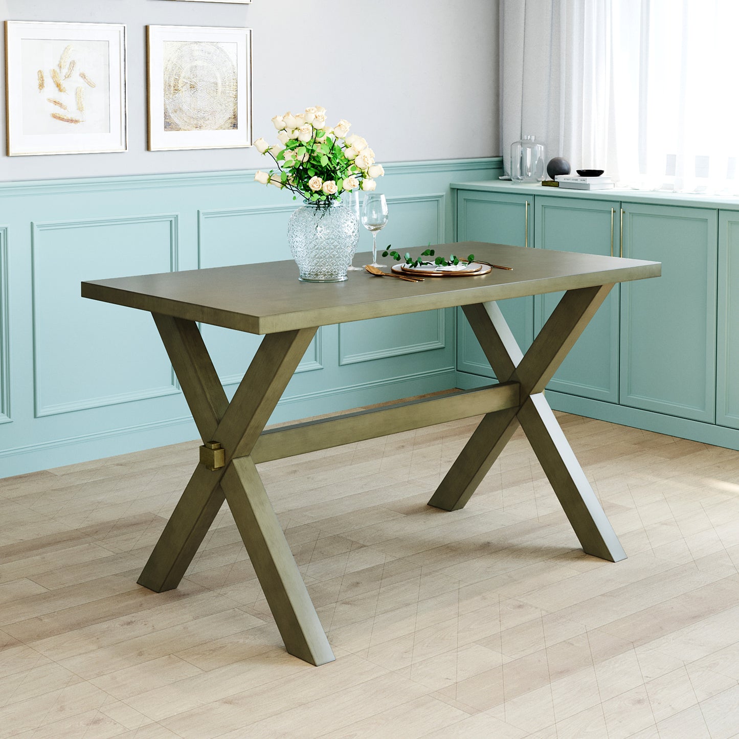 46" Gray Rectangular Coffee Table