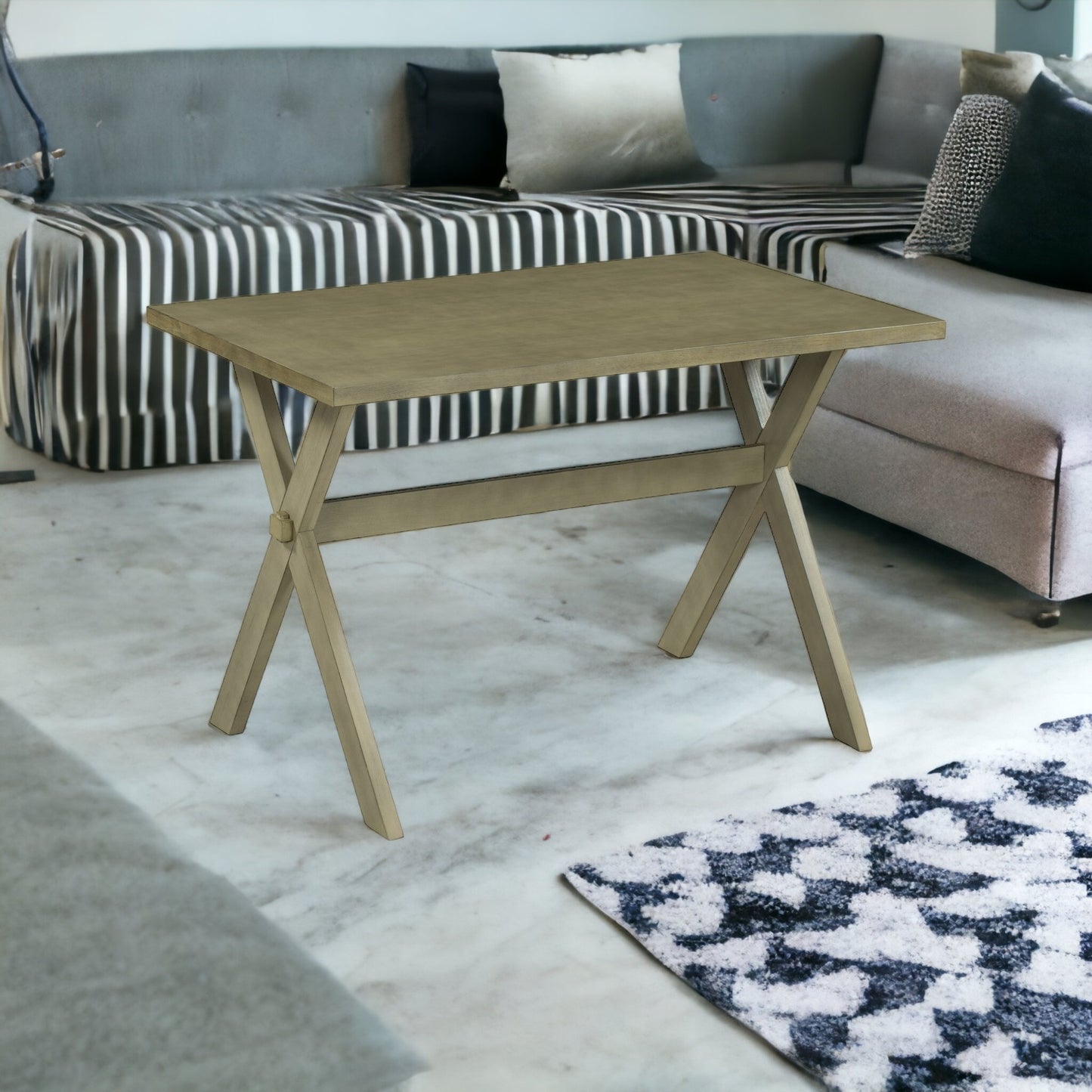 46" Gray Rectangular Coffee Table