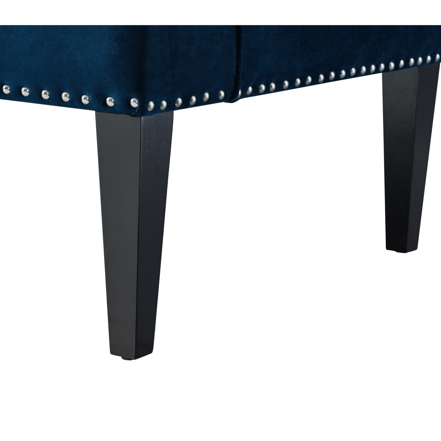 45" Blush And Brown Upholstered Velvet Bench