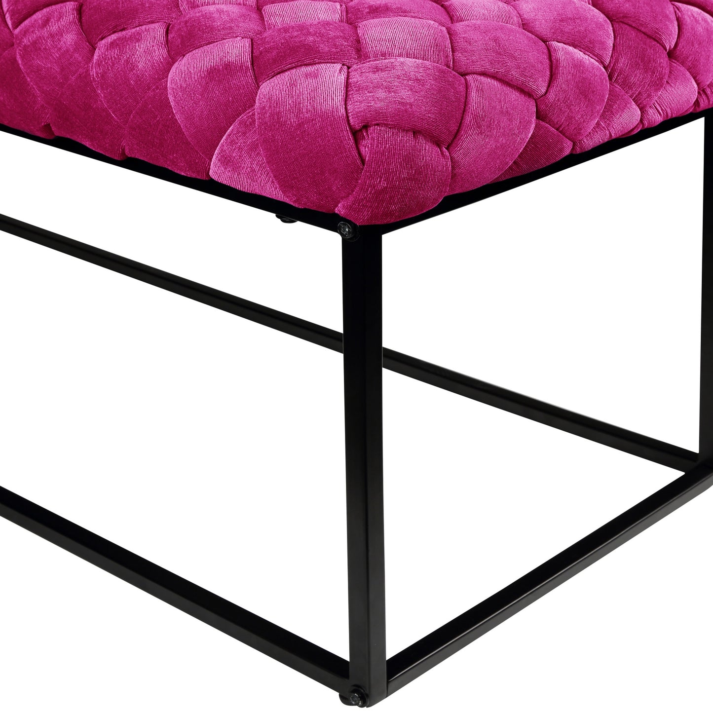 39" Black Upholstered Velvet Bench