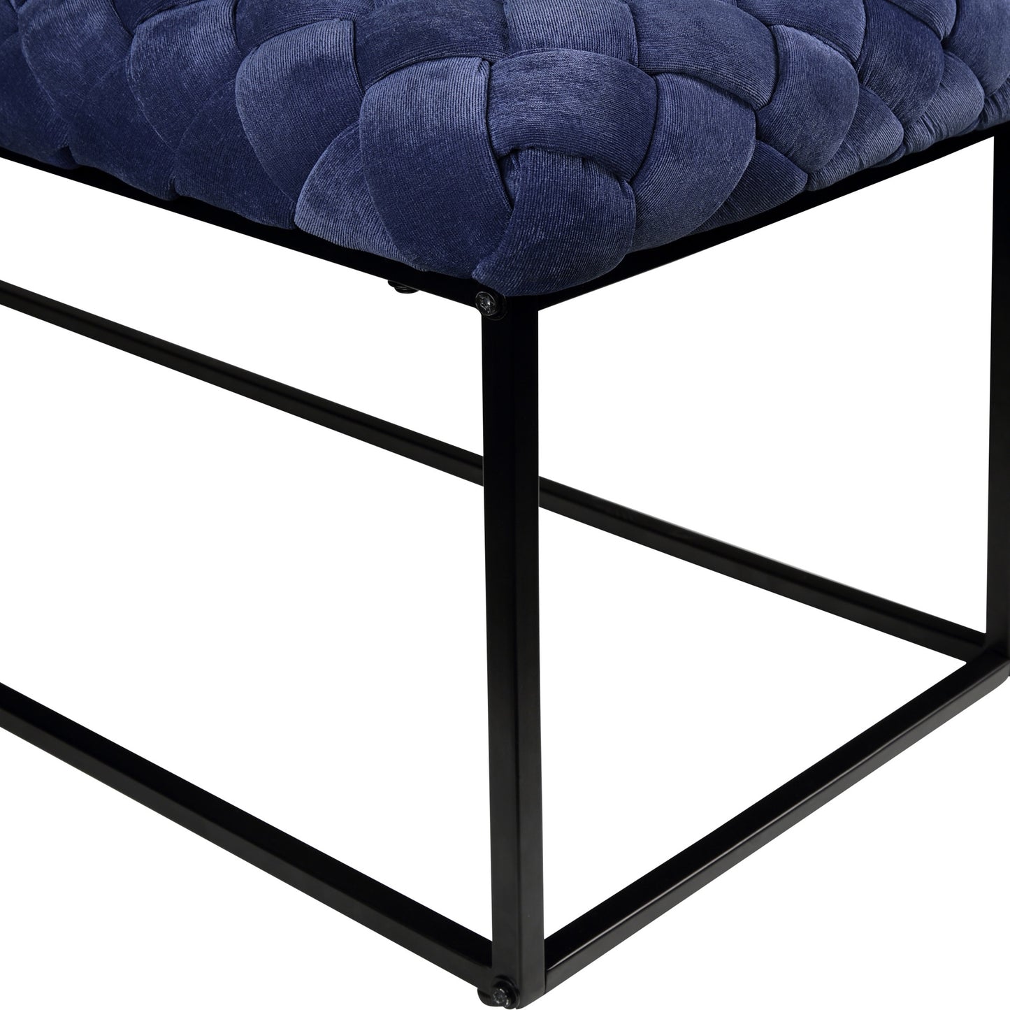 39" Black Upholstered Velvet Bench