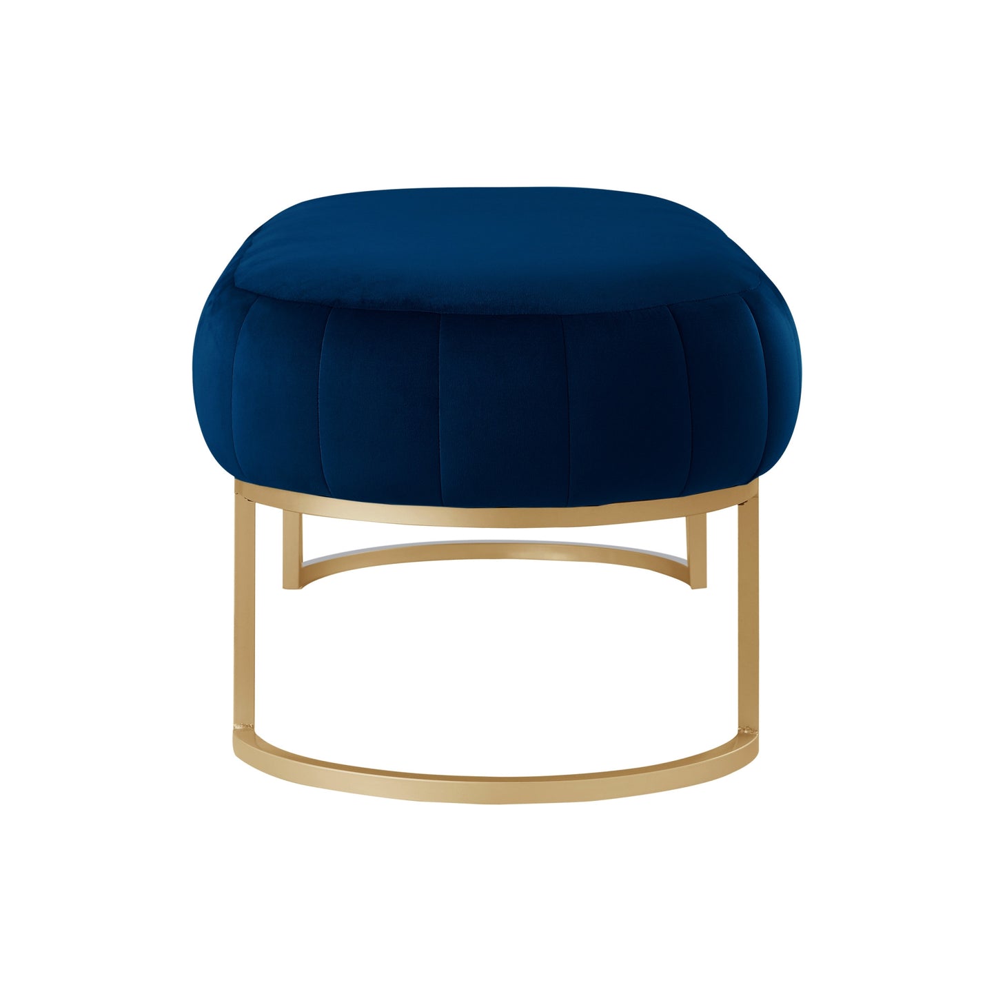 53" Blush And Gold Upholstered Velvet Bench