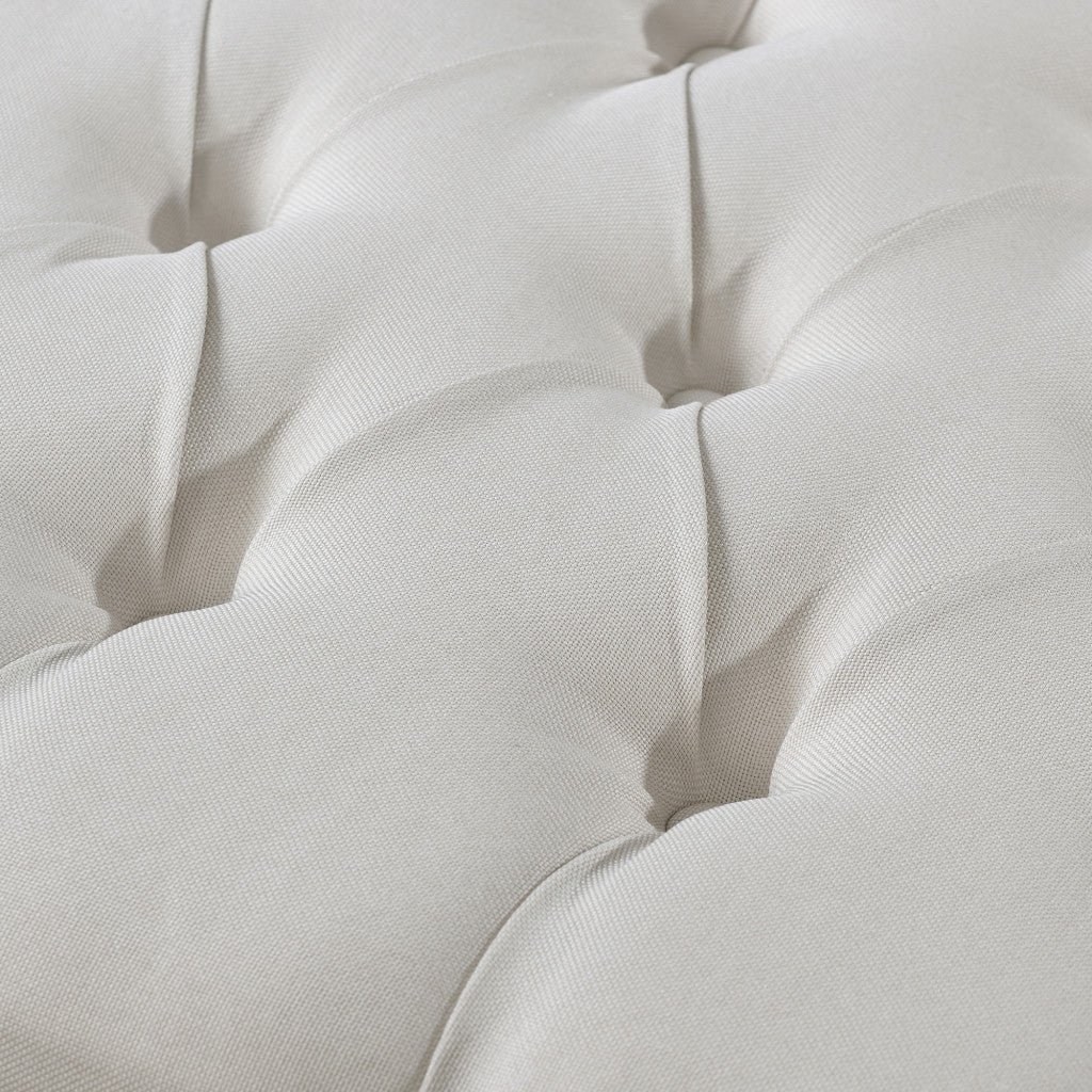 45" Light Gray Upholstered Linen Bench