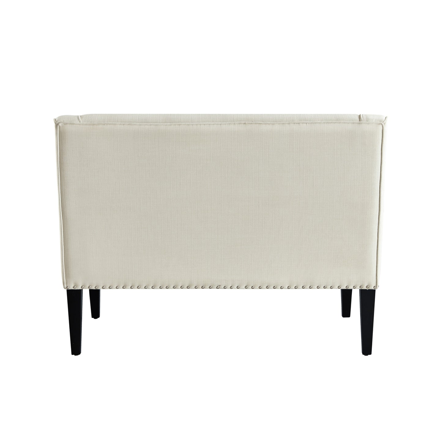 45" Blush And Brown Upholstered Velvet Bench