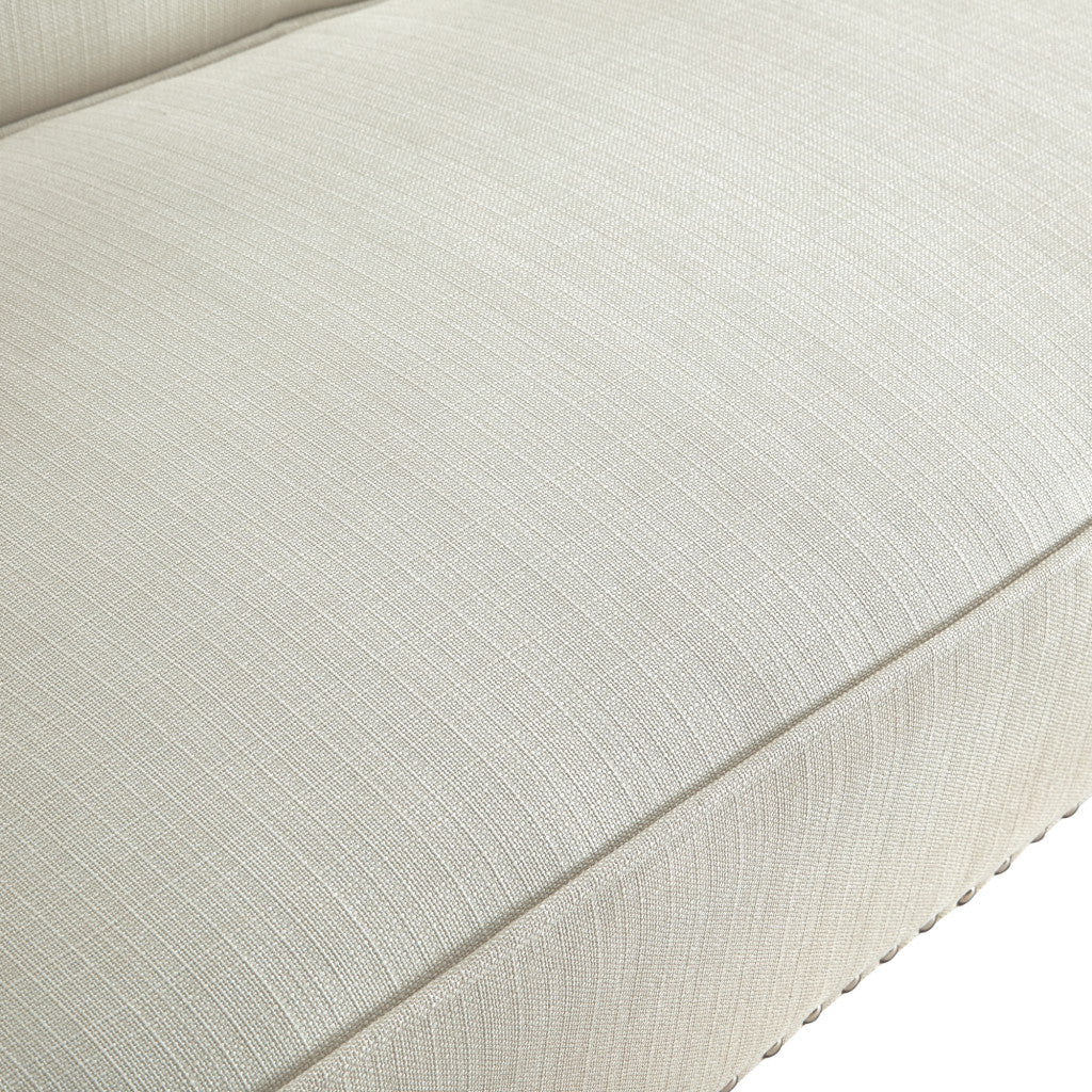 45" Blush And Brown Upholstered Velvet Bench