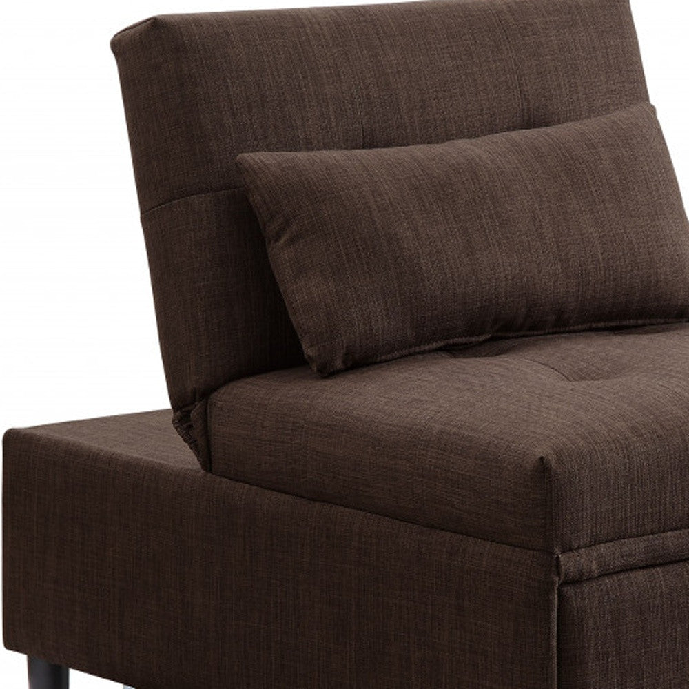 28" Brown Linen And Black Sleeper Sofa
