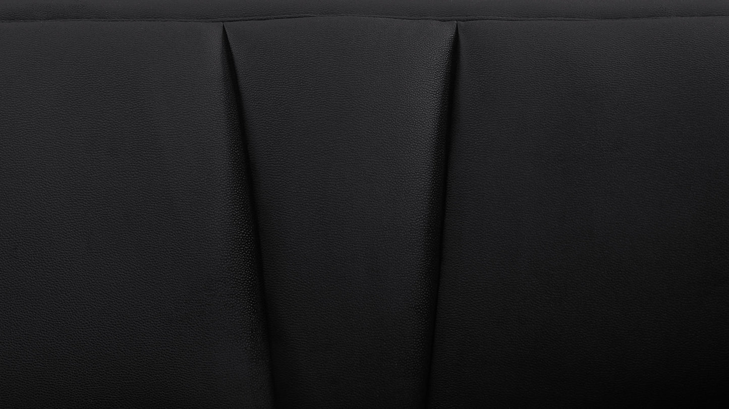 92" Black Velvet Sofa