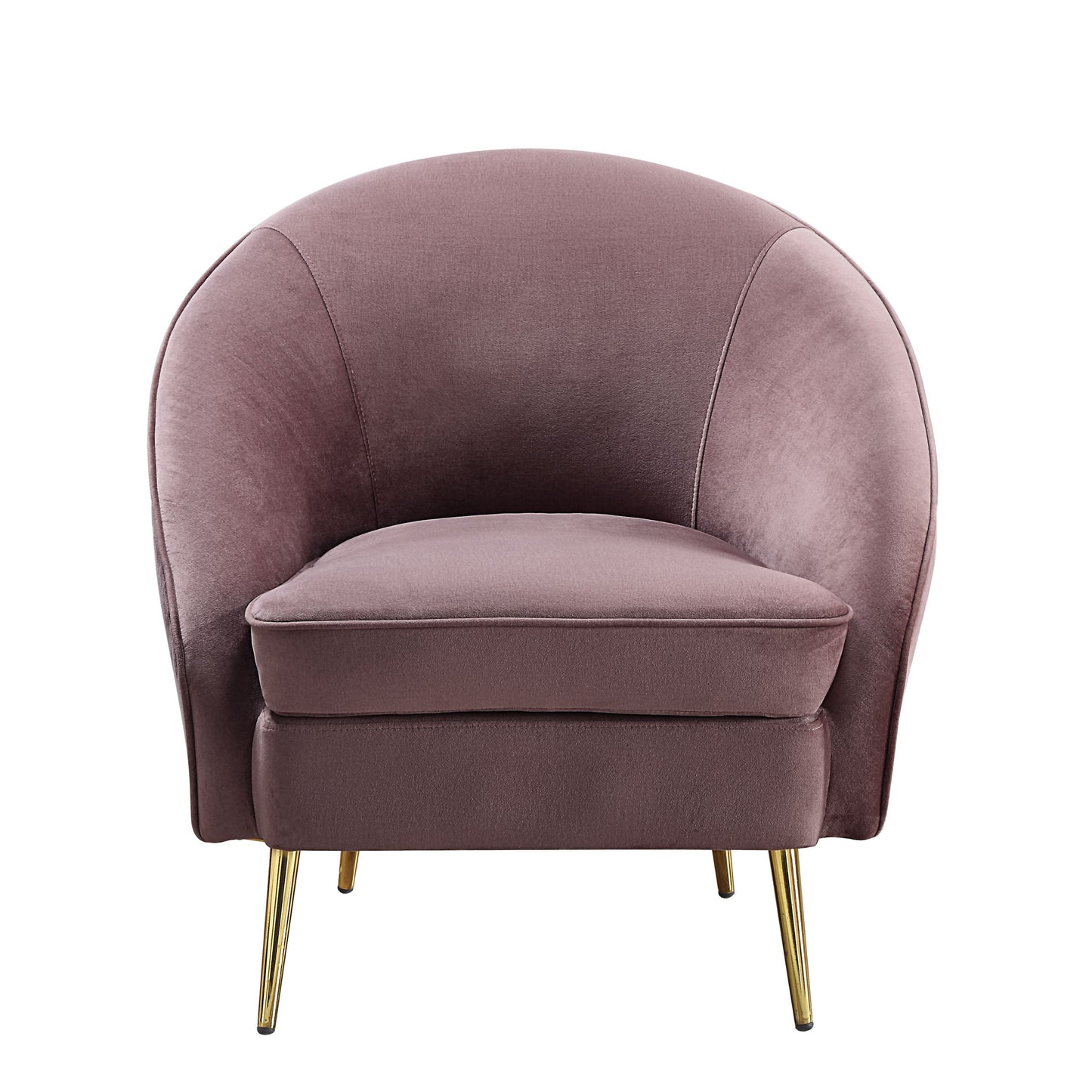 32" Pink Velvet And Gold Barrel Chair