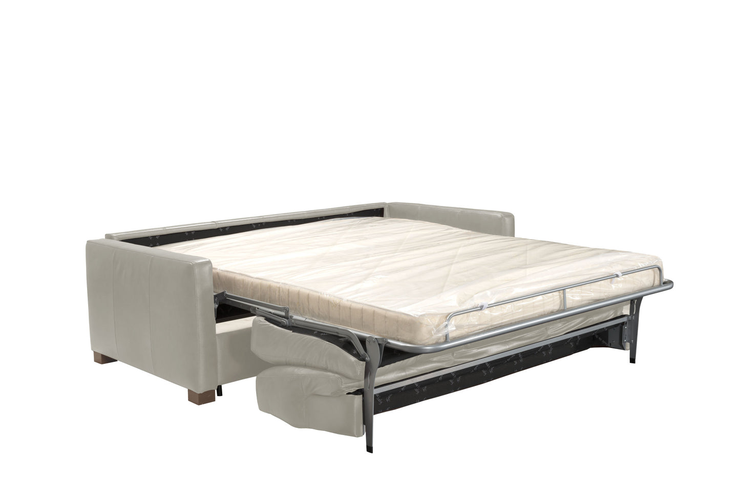 81" Gray Leather And Black Sleeper Sofa