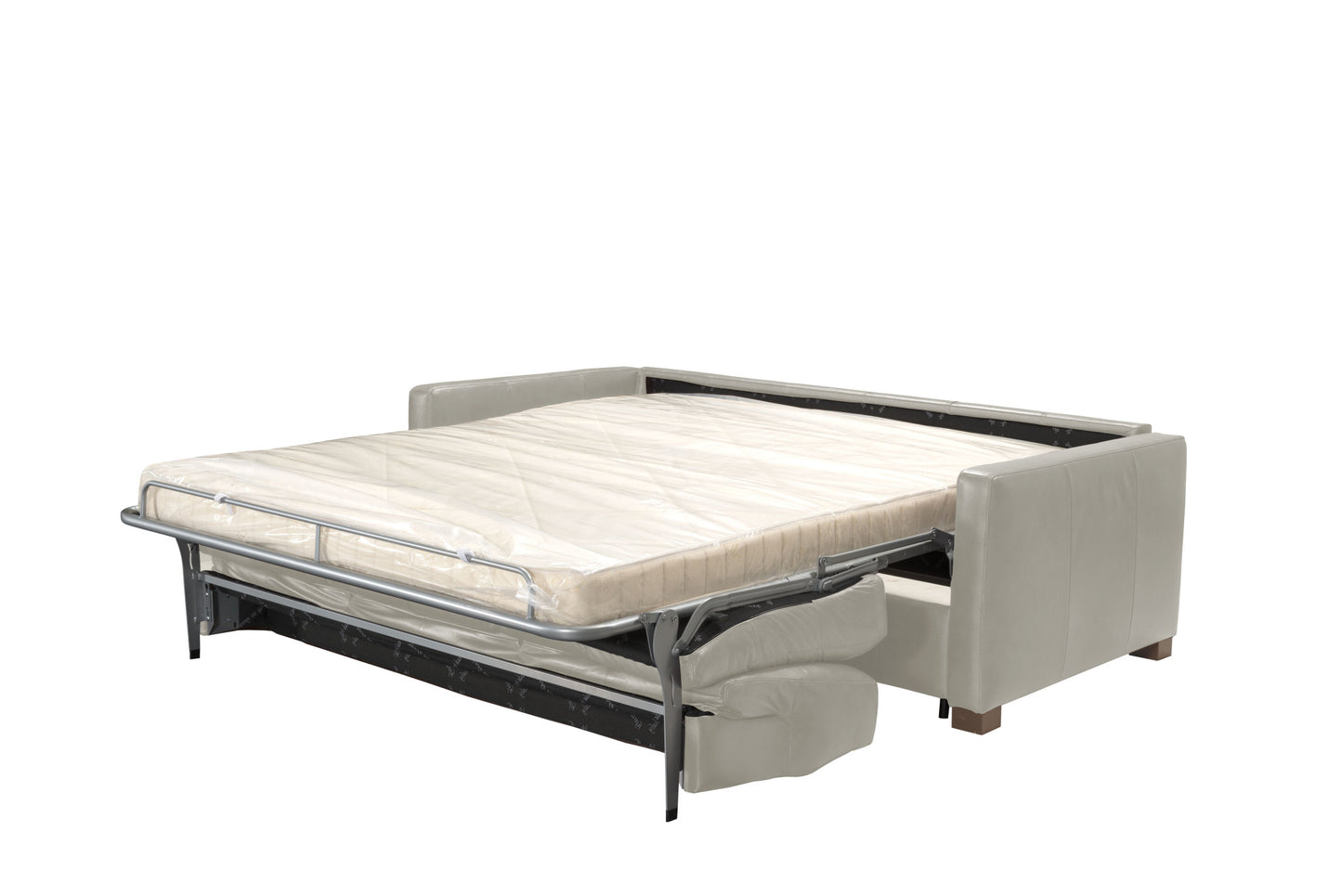 81" Gray Leather And Black Sleeper Sofa