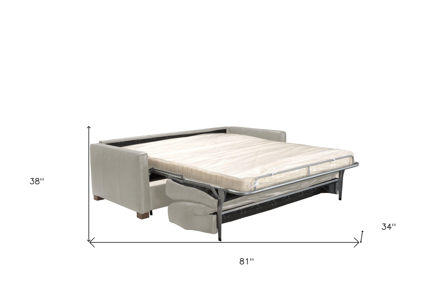 81" Gray Leather And Black Sleeper Sofa