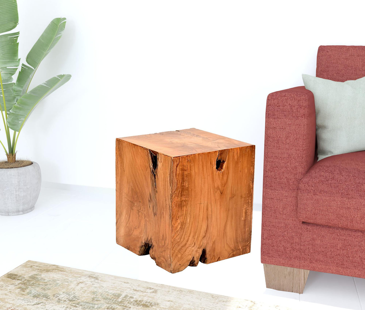 16" Natural Solid Wood End Table
