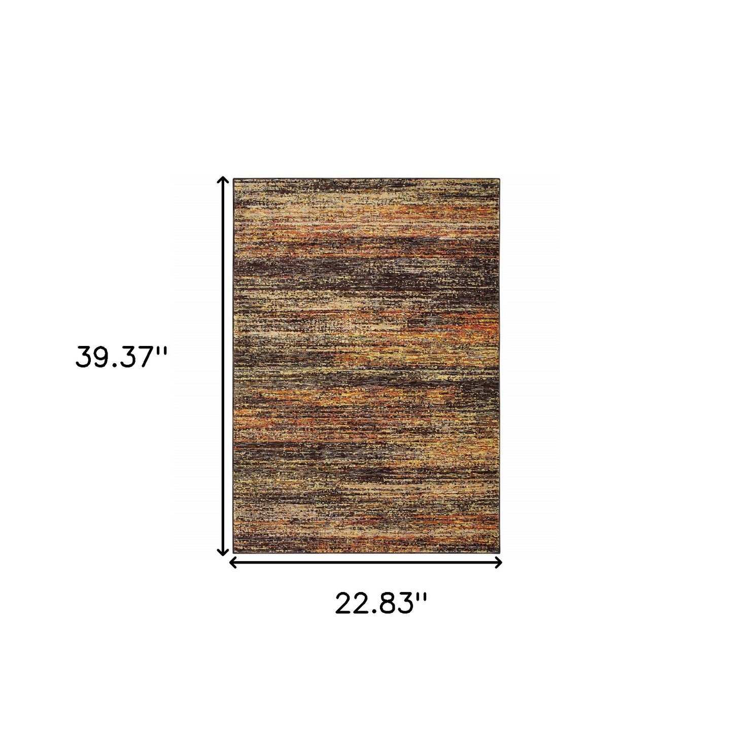 2' X 3' Brown Rust Red Gold Orange And Tan Abstract Power Loom Stain Resistant Area Rug