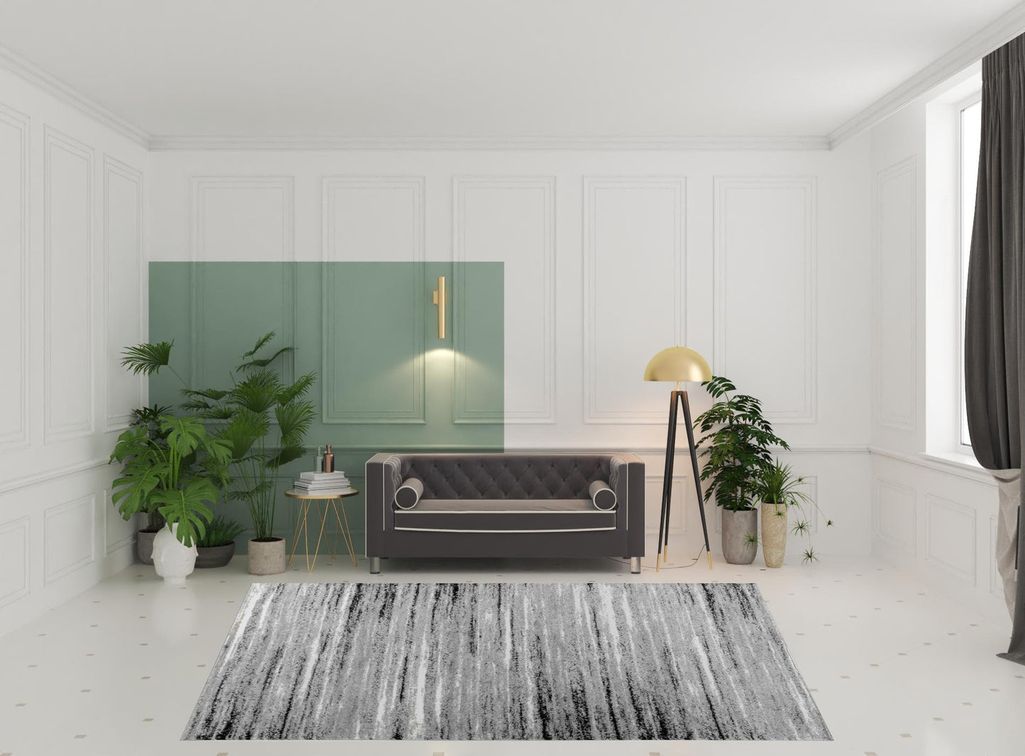 8' X 11' Grey Abstract Area Rug