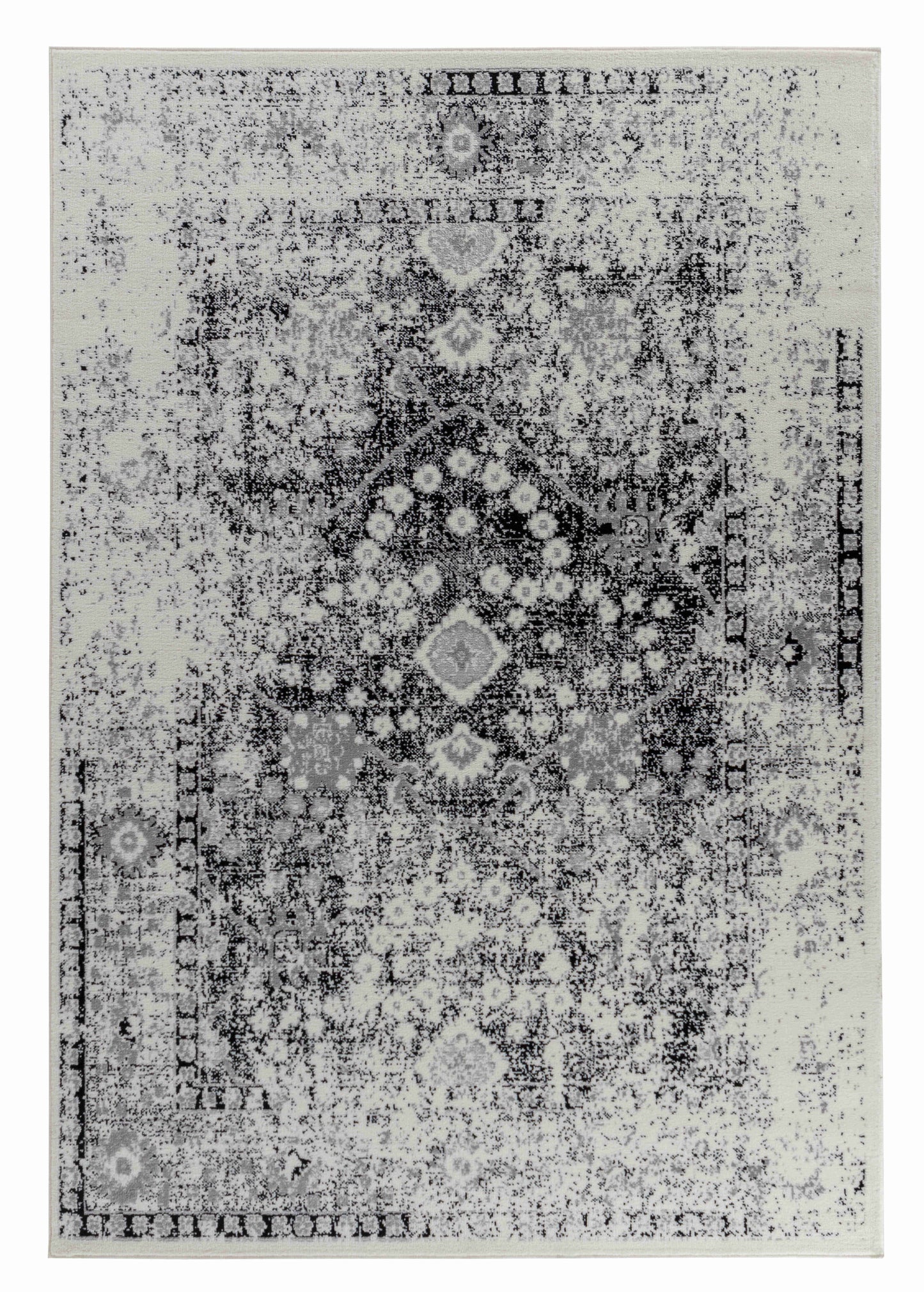 7' X 10' Black Oriental Area Rug